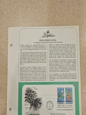 RARE COLLECTIBLE USPS 1ST DAY ISSUE COVER ENDANGERED FLORA WALLFLOWER STAMP
